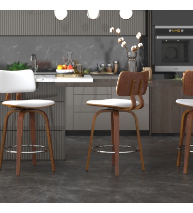  Worldwide -ZUNI-26' COUNTER STOOL PU-WHITE - (203-581PUWT)