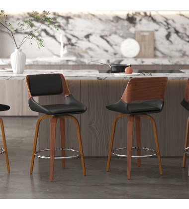  Worldwide -HUDSON-26' COUNTER STOOL PU-BLACK - (203-582PUBK)