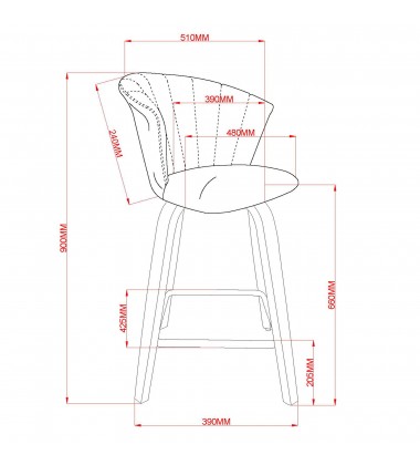  Worldwide -TULA-26'' COUNTER STOOL-BLACK - (203-583BK)