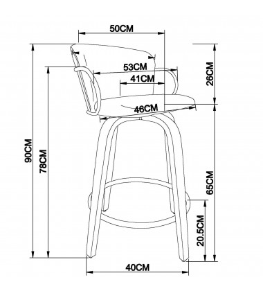  Worldwide -LAWSON-26'' COUNTER STOOL-CHARCOAL - (203-634CH)