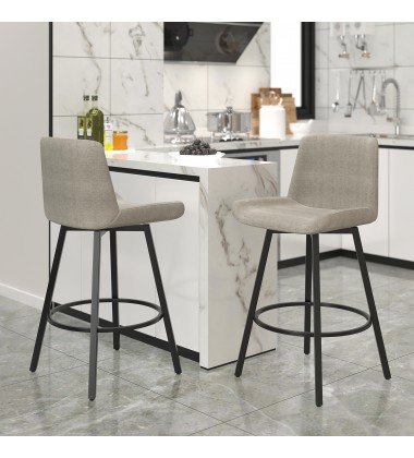  Worldwide -FERN-26'' COUNTER STOOL FABRIC-GREY - (203-666GY)