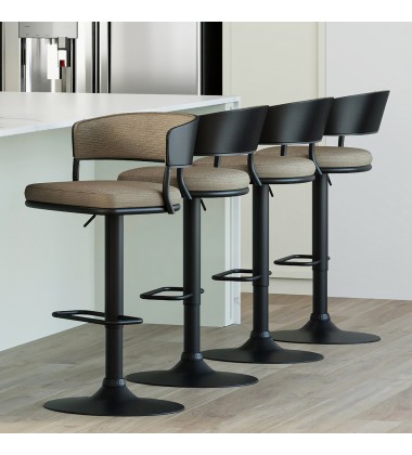  Worldwide-ADJUSTABLE AIR-LIFT STOOL, SET OF 2-(203-904DKB)