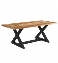  Worldwide -ZAX NATBK_CORTEZ BEG_BK-7PC DINING SET - (207-147NATBK_081BEG_BK)