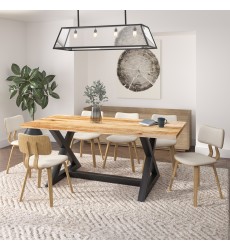  Worldwide -ZAX NATBK_ZUNI BG-7PC DINING SET - (207-147NATBK_581BG)