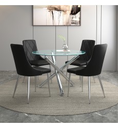  Worldwide -SOLARA II_DEVO BK-5PC DINING SET - (207-160_087BK)