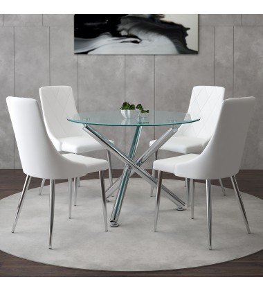  Worldwide -SOLARA II_DEVO WT-5PC DINING SET - (207-160_087WT)