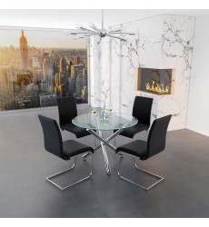  Worldwide -SOLARA II_MAXIM BK- 5PC DINING SET - (207-160_489BK)