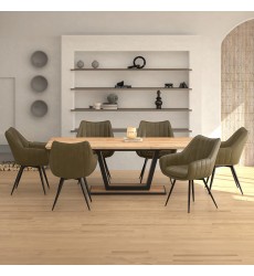  Worldwide -FORNA NAT_TALON MS-7PC DINING SET - (207-161NAT_139MS)