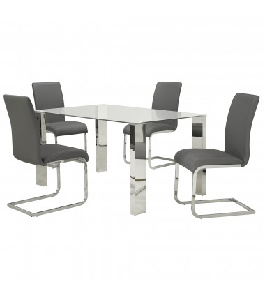 Worldwide -FRANKFURT_MAXIM GY-5PC DINING SET - (207-165_489GY)  Worldwide -FRANKFURT_MAXIM GY-5PC DINING SET - (207-165_489GY)