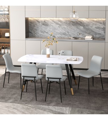  Worldwide -EMERY RECWT_BRIXX LGY-7PC DINING SET - (207-294RECWT_083LGY)