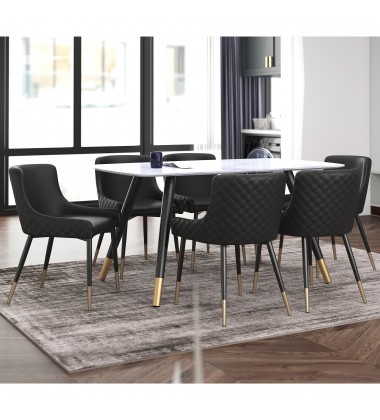  Worldwide -EMERY REC_XANDER BK-7PC DINING SET - (207-294REC_620BK)