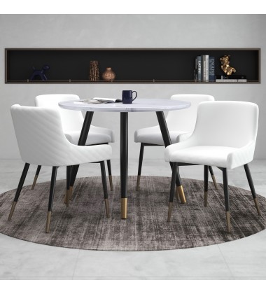  Worldwide -EMERY RND_XANDER WT-5PC DINING SET - (207-294RND_620WT)