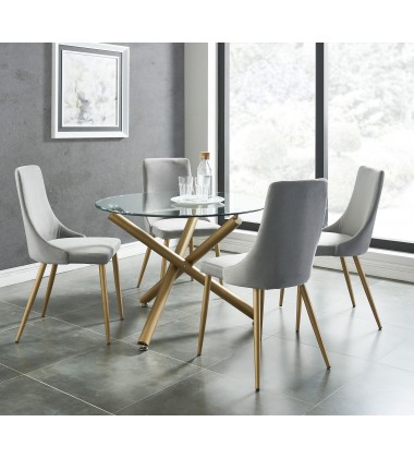  Worldwide -CARMILLA DINING 5PC SET-CHAIR GREY - (207-353GD_GY)