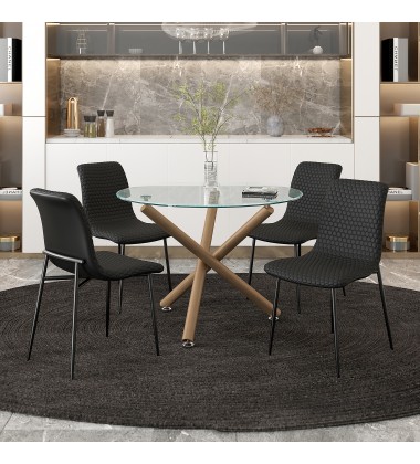  Worldwide -CARMILLA_BRIXX BLK-5PC DINING SET - (207-353_083BLK)