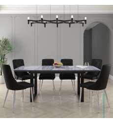 Worldwide -GAVIN_DEVO BK-7PC DINING SET - (207-360_087BK)