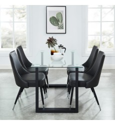  Worldwide -FRANCO BK_SILVANO GY-5PC DINING SET - (207-454BK_429GY)