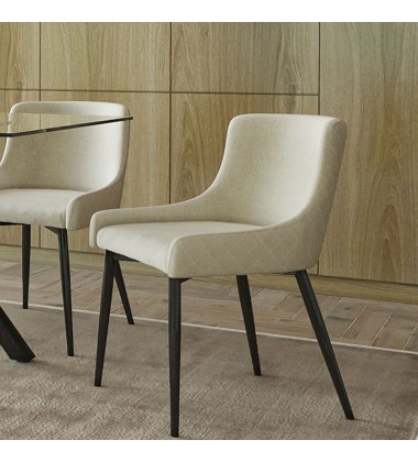 Worldwide -STARK BK_BIANCA BG_BK-7PC DINING SET - (207-535BK_086BG)  Worldwide -STARK BK_BIANCA BG_BK-7PC DINING SET - (207-535BK_086BG)