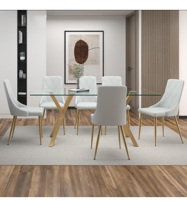  Worldwide -STARK GL_ANTOINE LG-7PC DINING SET - (207-535GL_573LG)