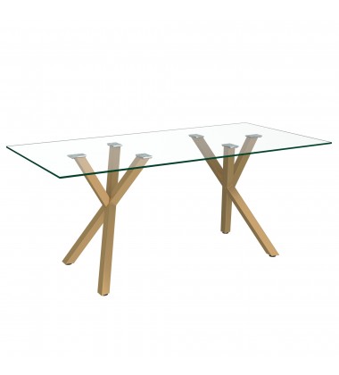  Worldwide -STARK GL_CLEO WT-7PC DINING SET - (207-535GL_636WT)