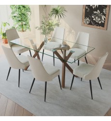 Worldwide -STARK WAL_KODA BEG-7PC DINING SET - (207-535WAL_158BEG)  Worldwide -STARK WAL_KODA BEG-7PC DINING SET - (207-535WAL_158BEG)