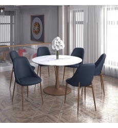  Worldwide -ZILO LARGE GD_CLEO BK-7PC DINING SET - (207-671GD_L_636BK)