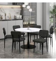  Worldwide -ZILO LARGE_BK_ZEKE CH-7PC DINING SET - (207-671LBK_090CH)