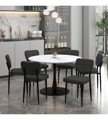  Worldwide -ZILO LARGE_BK_ZEKE CH-7PC DINING SET - (207-671LBK_090CH)