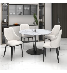  Worldwide -ZILO SMALL_BK_KASH BEG-5PC DINING SET - (207-671SBK_084BEG)
