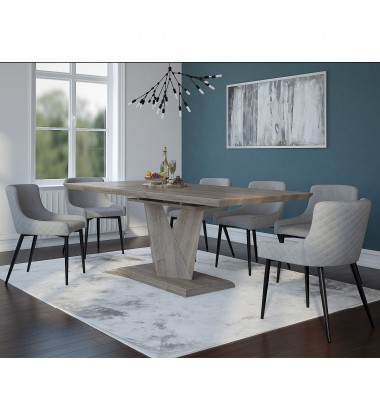  Worldwide -ECLIPSE OK_BIANCA GY_BK-7PC DINING SET - (207-860OK_086GY)