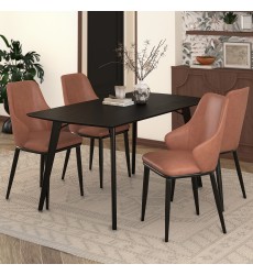  Worldwide -LEON BLK_KASH SD-5PC DIINING SET - (207-893BLK_084SD)