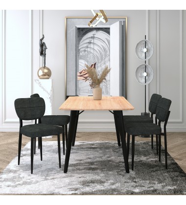  Worldwide -LEON NAT_ZEKE CH-5PC DIINING SET - (207-893NAT_090CH)