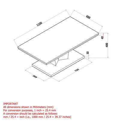  Worldwide -NAPOLI-COFFEE TABLE-GREY - (301-545GY)