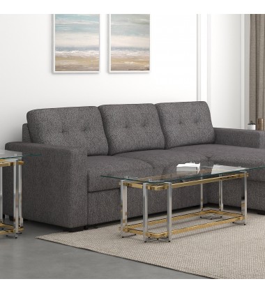 Worldwide -FLORINA-RECT COFFEE TABLE-SILVER/GOLD - (301-561REC) Worldwide -FLORINA-RECT COFFEE TABLE-SILVER/GOLD - (301-561REC)