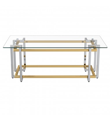 Worldwide -FLORINA-RECT COFFEE TABLE-SILVER/GOLD - (301-561REC) Worldwide -FLORINA-RECT COFFEE TABLE-SILVER/GOLD - (301-561REC)