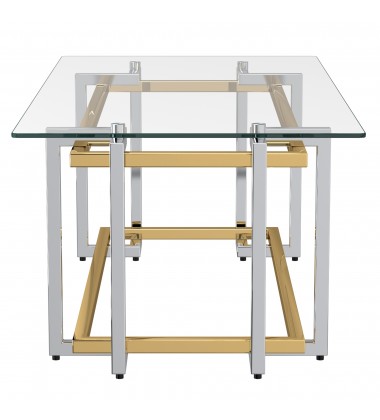 Worldwide -FLORINA-RECT COFFEE TABLE-SILVER/GOLD - (301-561REC) Worldwide -FLORINA-RECT COFFEE TABLE-SILVER/GOLD - (301-561REC)