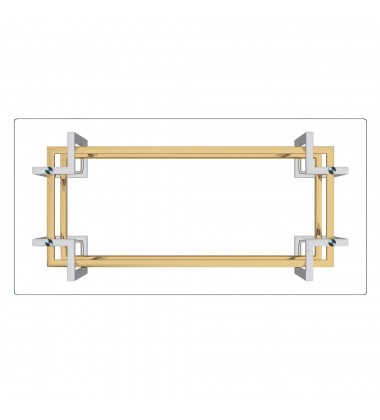 Worldwide -FLORINA-RECT COFFEE TABLE-SILVER/GOLD - (301-561REC) Worldwide -FLORINA-RECT COFFEE TABLE-SILVER/GOLD - (301-561REC)