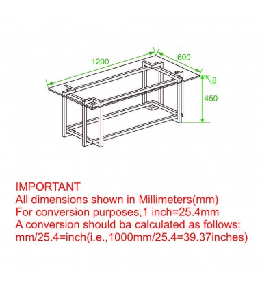 Worldwide -FLORINA-RECT COFFEE TABLE-SILVER/GOLD - (301-561REC) Worldwide -FLORINA-RECT COFFEE TABLE-SILVER/GOLD - (301-561REC)
