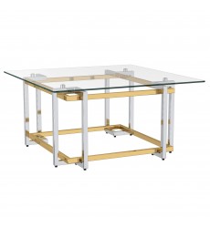  Worldwide -FLORINA-SQ COFFEE TABLE-SILVER/GOLD - (301-561SQU)