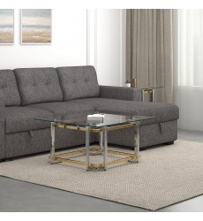  Worldwide -FLORINA-SQ COFFEE TABLE-SILVER/GOLD - (301-561SQU)