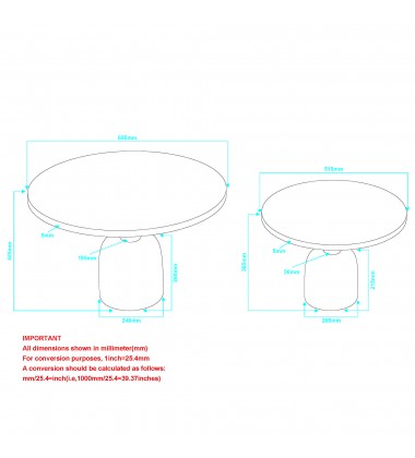  Worldwide -ADIRA-2PC COFFEE TABLE-ANTIQUE GOLD_BLACK - (303-102GL_BK)