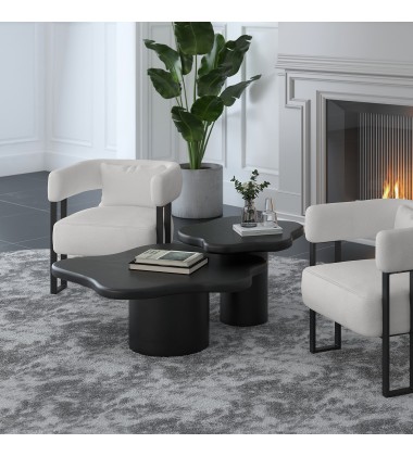  Worldwide -MAYAL-2PC COFFEE TABLE SET-BLACK - (303-149BLK)