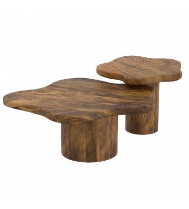  Worldwide -MAYAL-2PC COFFEE TABLE SET-WALNUT - (303-149WAL)