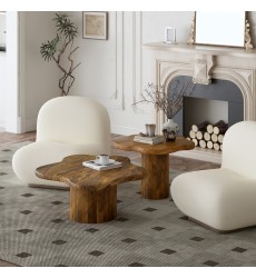  Worldwide -MAYAL-2PC COFFEE TABLE SET-WALNUT - (303-149WAL)