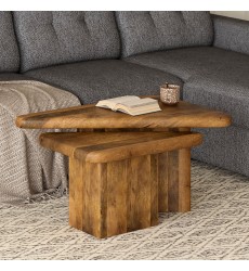  Worldwide -DRACO-2PC COFFEE TABLE-WALNUT - (303-155WAL)
