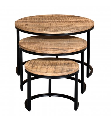  Worldwide -DARSH-3PC COFFEE TABLE-NATURAL - (303-403NAT)