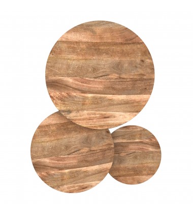  Worldwide -DARSH-3PC COFFEE TABLE-NATURAL - (303-403NAT)