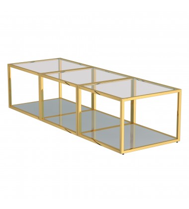  Worldwide -CASINI-3PC COFFEE TABLE SMALL-GOLD - (303-632GL_S)