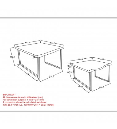  Worldwide -JIVIN-2PC COFFEE TABLE SET-NATURAL - (303-676NAT)