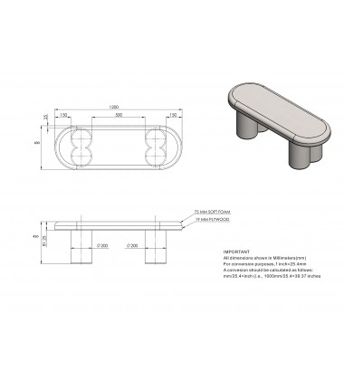  Worldwide -AZORO-BENCH-CREAM - (401-163CM)