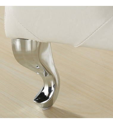  Worldwide -MONIQUE-SM STORAGE OTTOMAN-WHITE PU - (402-130SM-WT)